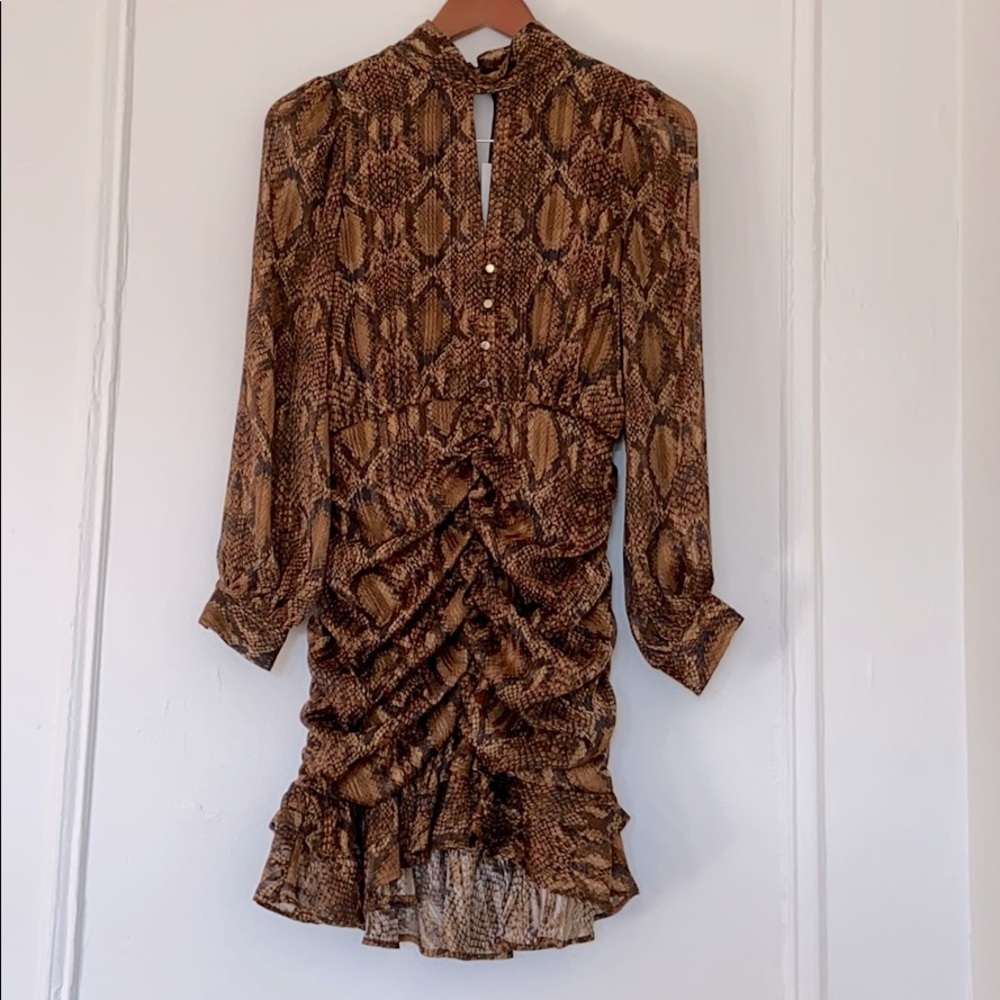 Zara leopard ruched dress NWT